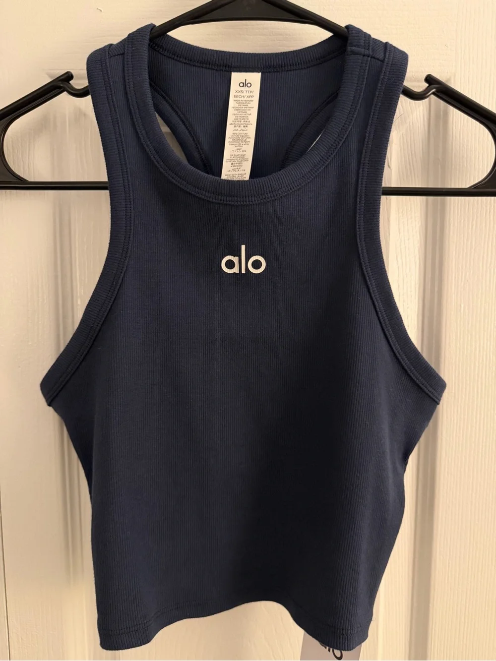 ALO Yoga Navy Ribbed Cropped Tank